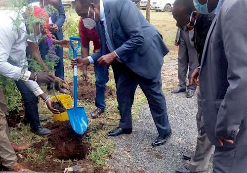 Planting trees with Honorable Raymond Moi, member of Rongai Parliment